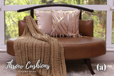 Throw Cushions - Champagne & Camel